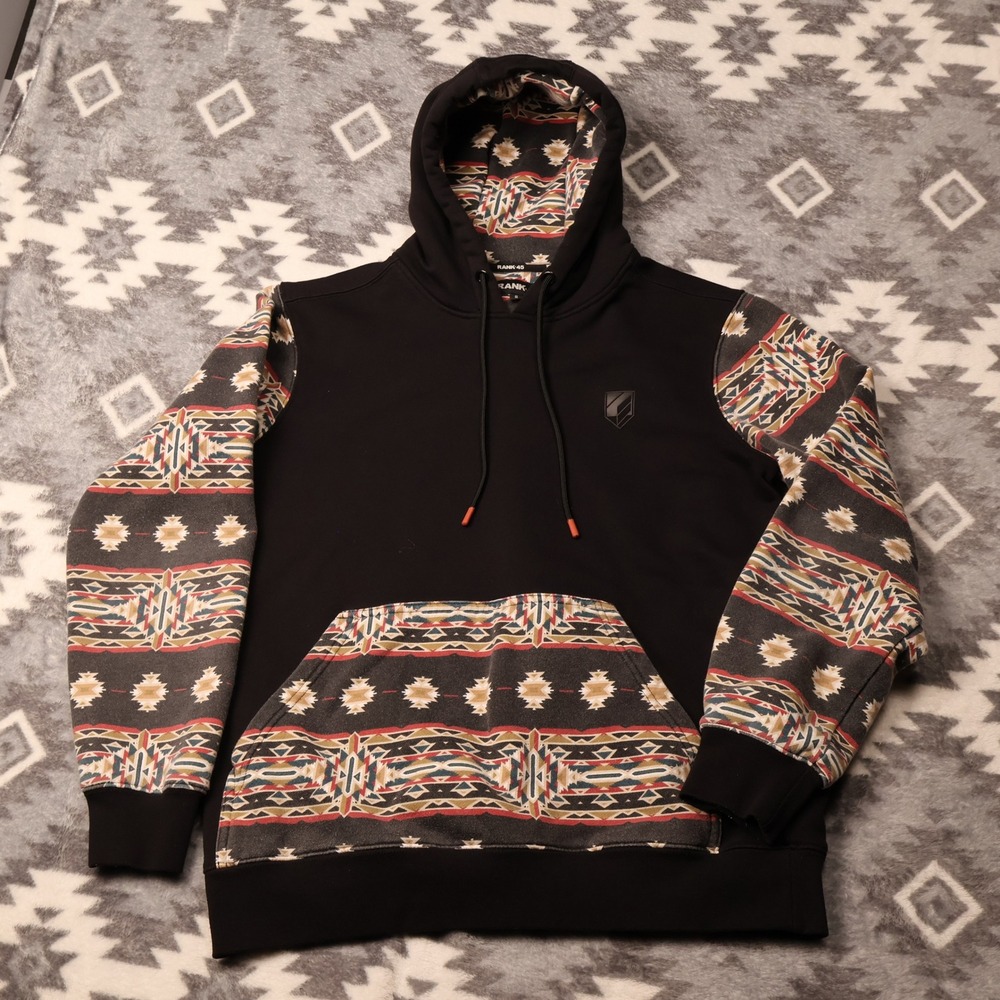Rank 45 Mens Southwestern Aztec Print Hoodie Black Small Cowboy Rodeo Boot Barn